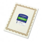 Parchment Paper Certificates, Optima Gold Border, 25/Pack