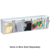 Tilt Bins,Interlocking,5-Bins,23-5/8"x5-1/4"x6-1/2",White