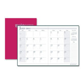 Academic Stitched Cover Monthly Planners, 14 Mos, 7"x10", Red, 2013