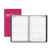 Academic Leatherette Weekly Planner , Wirebound, 5"x8", 13 Mos, Red, 2013