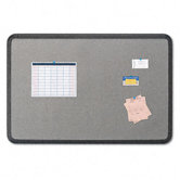 Fabric Bulletin Board, 48 x 36, Gray with Black Polyethylene Frame