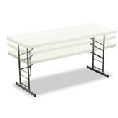 Indestructable Too Adjustable Height Resin Folding Table, 72W X 30D X 25-35H