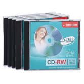 CD-RW Discs with Jewel Cases, 5/Pack