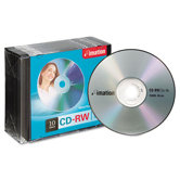 CD-RW Discs with Slim Jewel Cases, 10/Pack