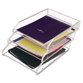 Double Letter Tray, Two-Tier, Acrylic, Clear