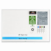 Changeable Planner Kit, Porcelain-on-Steel, 36 x 24, White/Silver Frame