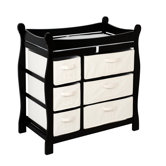 Sleigh Style Baby Changing Table with 6 Baskets