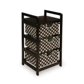 Espresso Three Drawer Hamper/Storage Unit