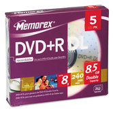 Dual - Layer DVD + R Discs, 5/Pack