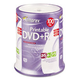 Inkjet Printable Dvd + R Discs, 100/Pack