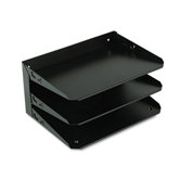 Steelmaster Multi-Tier Horizontal Letter Organizers, Three-Tier, Steel, Black