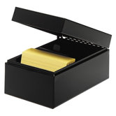 Card File, Hinged Lids, 3"x5", Black