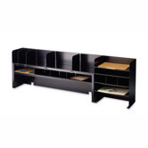 Desktop Organizer, 16 Compartments, 58-1/4"x9-1/2"x18-3/8", Black