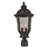 Frances Outdoor Large Post Lantern in Oiled Bronze with Hammered Clear Glass