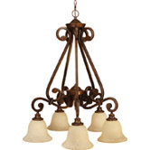 Scroll 5 Light Downlight Pendant