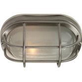 Small Oval Exterior Cast Aluminum Flush Mount