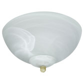 Two Light Budget Alabaster Bowl Ceiling Fan Light Kit