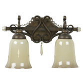 Brasilia Two Light Bath Vanity in Peruvian Bronze