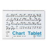 Chart Tablets w/Cursive Cover, Ruled, White,  30 Sheets/Pad