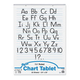 Chart Tablets w/Manuscript Cover, Ruled, White, 25 Sheets/Pad, 24 x 32