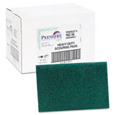 Heavy Duty Scour Pad, Green, 6 x 9, 15/Carton