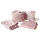 Tadpoles Cable Knit 3-Piece Cradle Bedding Set - Pink