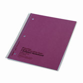 Subject Wirebound Notebook, College/Margin Rule, Ltr, WE, 80 Sheet/pad