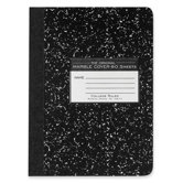 Compostion Book, College Ruled, 15lb., 80/Sheets, 9-3/4"x7-1/2", Black