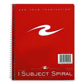 1-Subject Notebook, Wide Ruled, 50 Sheets, 8-1/2"x7", Brite Covers