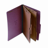 Expanding Pressboard Folder w/Pockets, Legal, 6-Section, Red