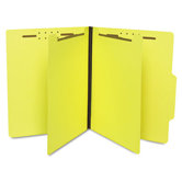 Economy Classification Folders, Letter, Six-Section, Canary, 25/Box