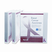 Breast Cancer Awareness View Binder, 1in Capacity, White