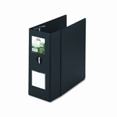 Antimicrobial Locking D-Ring Binder, 8-1/2 x 11, 5in Cap, Black