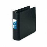 Heavy-Duty Locking Round Ring Binder, 8-1/2 x 11, 4in Capacity, Black