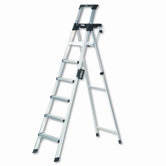 Eight-Foot Lightweight Aluminum Folding Step Ladder with Leg Lock and Handle