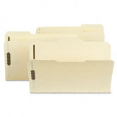 Acid-Free Poly Folder w/2" Fasteners, 1/3 Cut, Top Tab, Legal, Manila