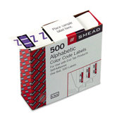 A-Z Color-Coded Bar-Style End Tab Letter Z Labels, 500/Roll