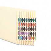Single Digit End Tab Labels Color 0-9 Assortment, 500/Roll, 5000 Labels/Box