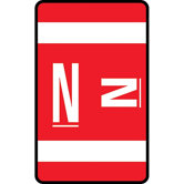 Alpha-Z Color-Coded Second Letter Labels, Letter A, 100/Pack, Letter N, Red