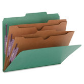 Two Pocket Dividers Pressboard Folders, Letter, 10/Box