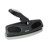 Adjustable 3-7 Hole Punch, 25 Sheet Capacity, Black