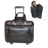 Leather Laptop / Business Case on Wheels