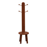 Honey Finish Clothes Tree with Stool