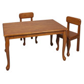 Queen Anne Kids 3 Piece Table and Chair Set