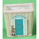Basket with Doll Shop Motif