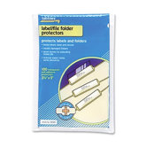 Self Adhesive Label/File Fldr Protectors, 3-1/2"x2", 100 per Pack, Clear