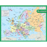 Europe Map Chart 17x22