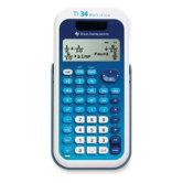 Scientific Calculator, 4-Line, Dual Power, 3-1/5"x6-1/10"x3/4", Blue