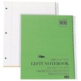 Lefty Kraft Notebook, 1-Subject, College Ruled, 11"x9", 80 Sheet
