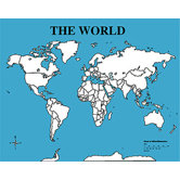 Wipe-off Map World 22 X 28